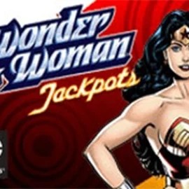 Wonder Woman Jackpots slot logo by Amaya at Spinorhino Casino